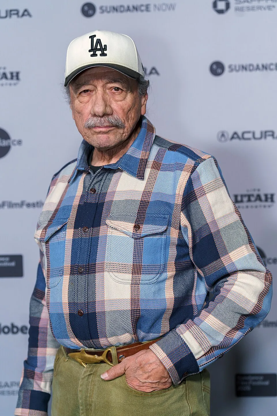 Edward James Olmos, who played Admiral William Adama, at a film festival.