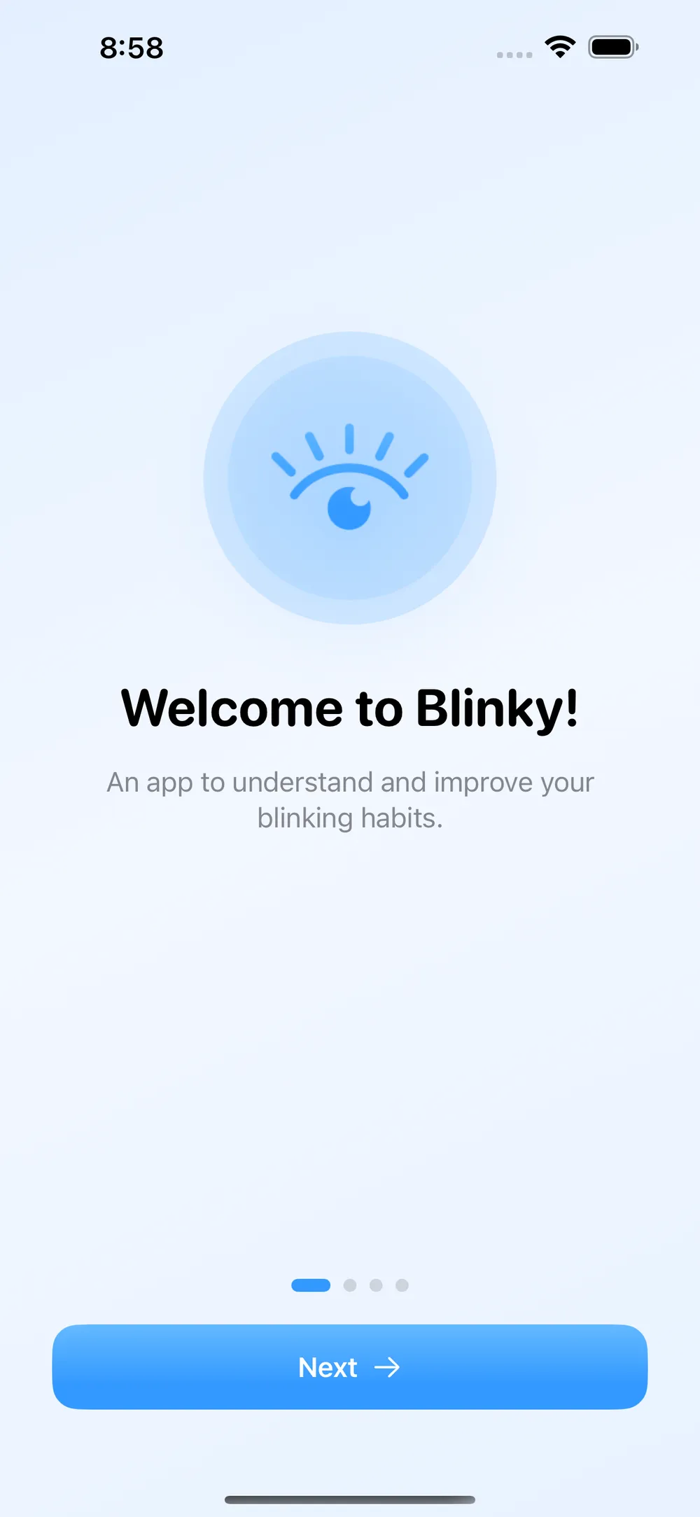 Welcome: a quick intro to tracking your blink rate.