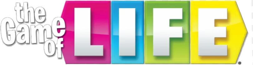 The classic red and yellow logo for Hasbro's The Game of Life.