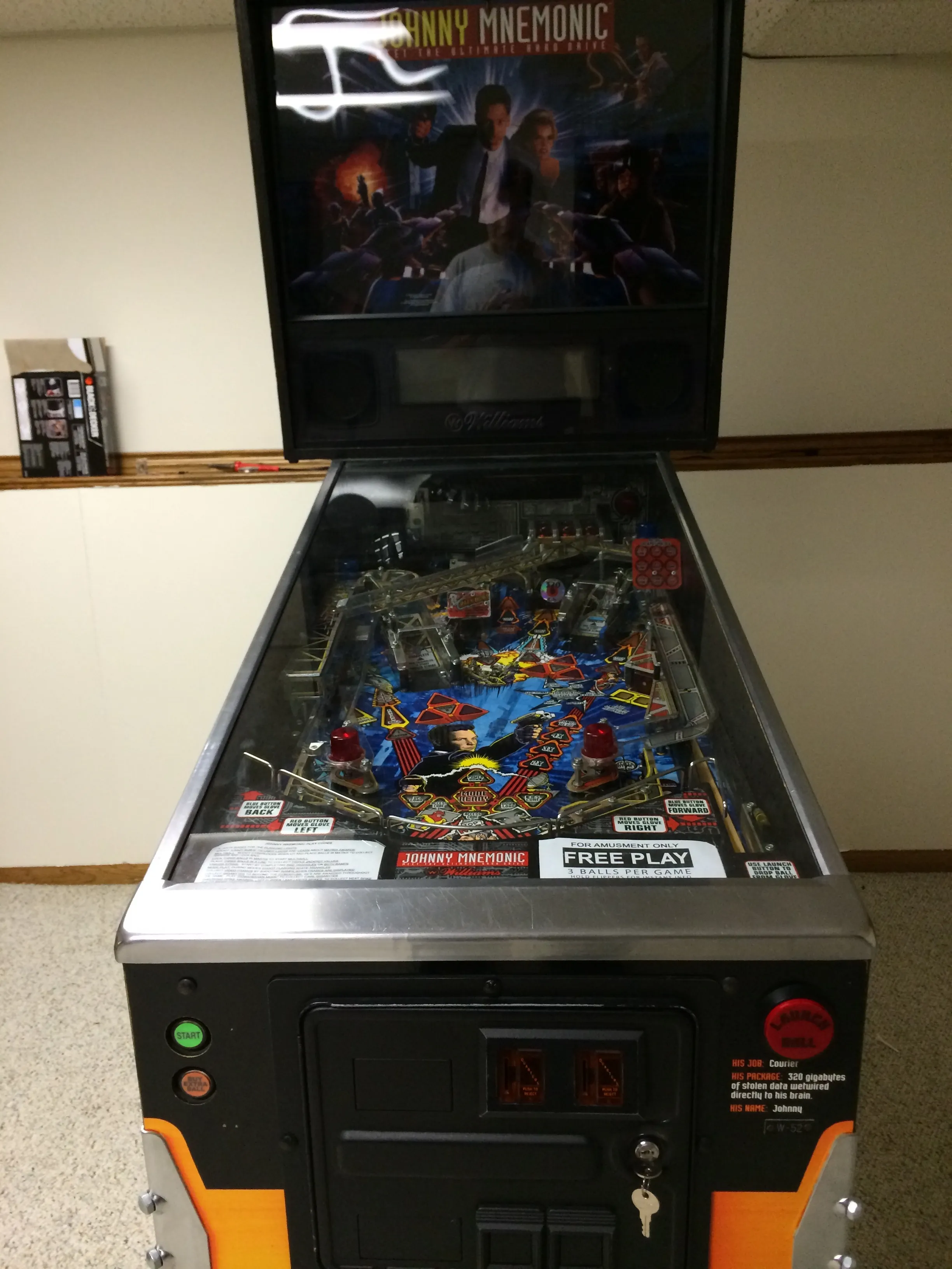 My Williams Johnny Mnemonic pinball machine