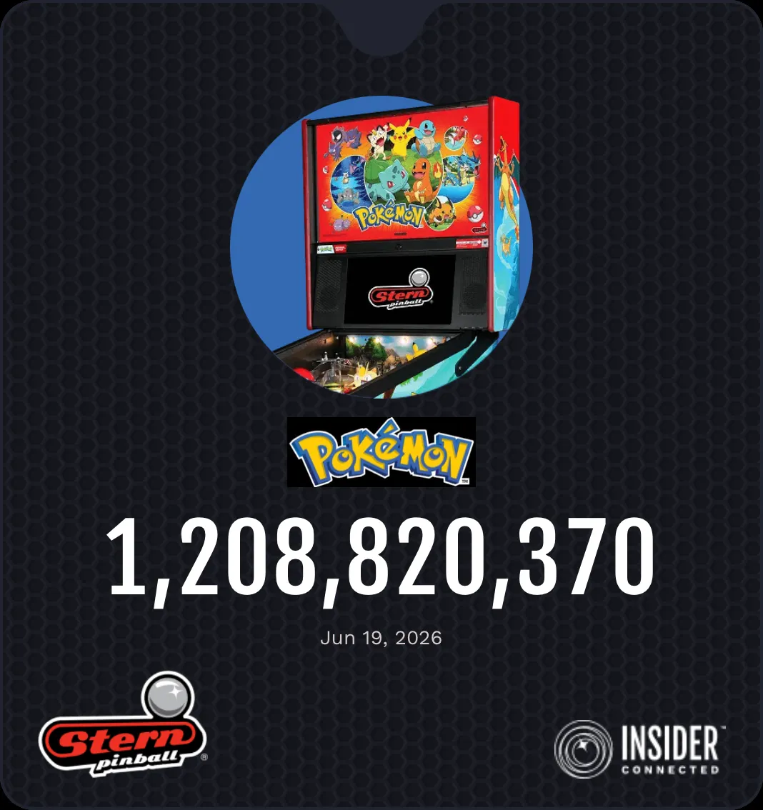 My new personal best on the Pokémon Premium: 1,208,820,370