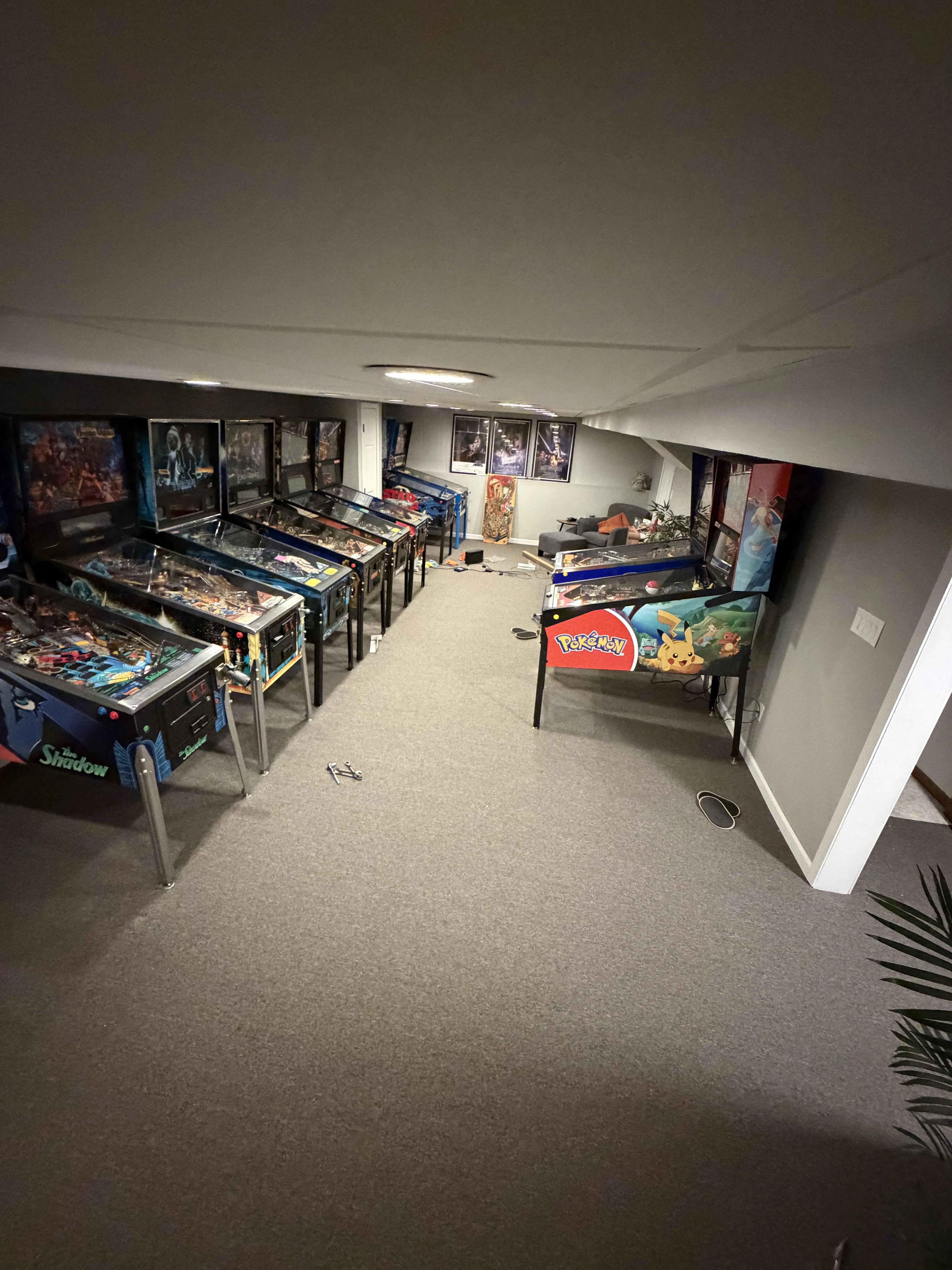 The room now, with two machines moved to the far wall