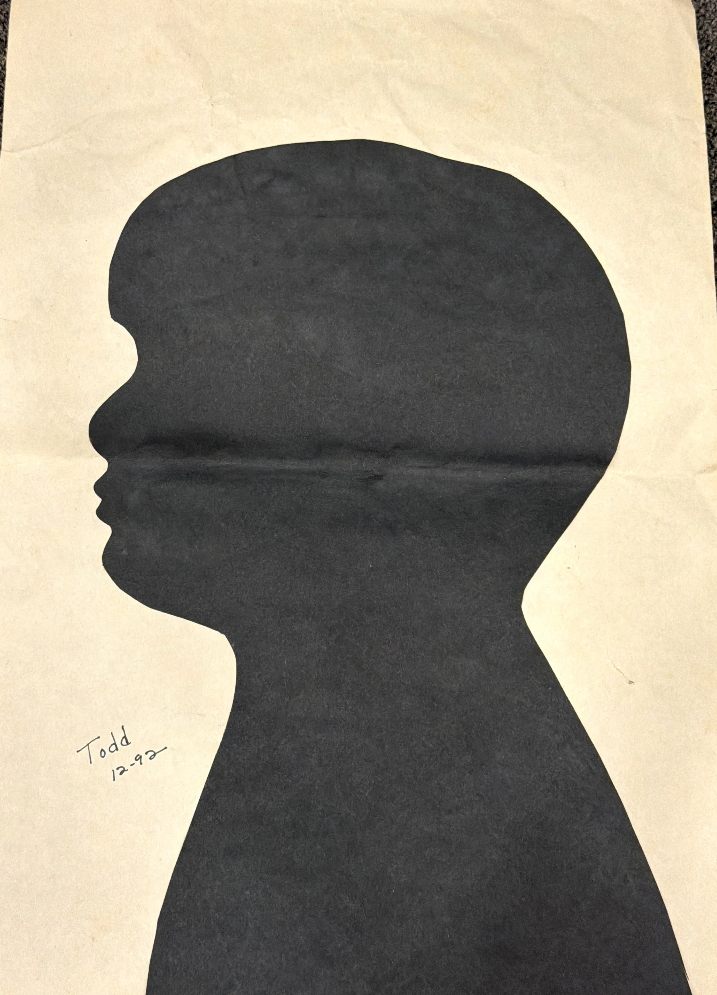 My profile silhouette, December 1992, age four