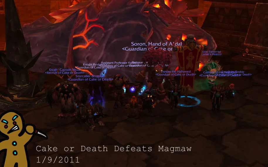 Cake or Death's group kill shot for Magmaw, captioned 1/9/2011